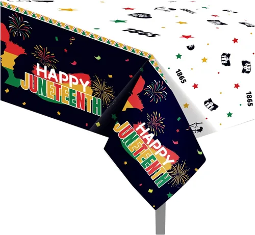 Vista 70 de 1 paquete de mantel de plástico con diseño de bandera americana del 4 de julio para fiesta, 54 x 87 pulgadas de largo, mantel rectangular para bufé