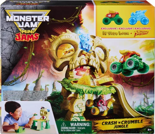 Vista 8 de Monster Jam Mini Jams Crash & Crumble Skull Escape Monster Truck Playset