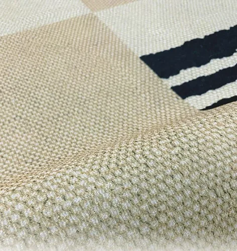 Vista 3 de Alfombra redonda a rayas para debajo del sofá, mesa resistente a las manchas, pelo bajo, para el hogar, cocina, entrada, alfombra moderna abstracta