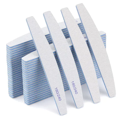 Vista 9 de BTYMS 10 piezas de limas de uñas de grano 100/180 - Tablas de esmeril de doble cara para uñas acrílicas, de gel y naturales