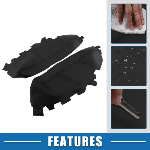 Vista 3 de Panel de la puerta delantera del coche reposabrazos cubierta interior puerta trims para Toyota Avalon 2013-2018 negro 1 par