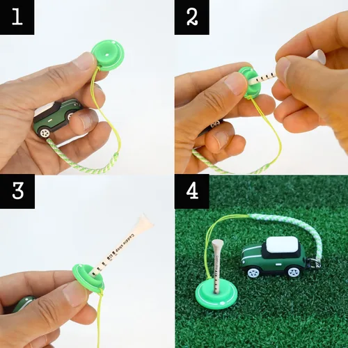 Vista 5 de 3D OM Percha para camisetas de golf, mini silicona con anillo guía, elegante y adorable (verde)