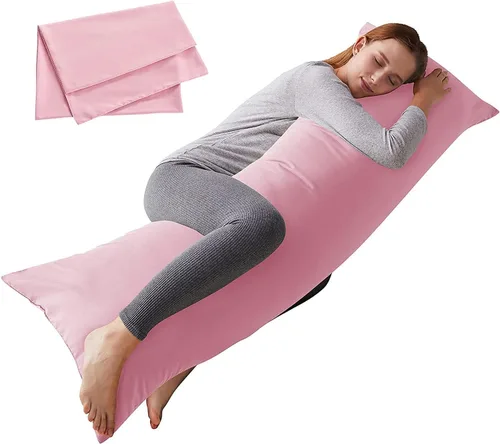 Vista 17 de ELNIDO QUEEN Almohada corporal con funda de almohada - Almohada de cama larga suave para adultos - Relleno de almohada de cuerpo completo Negro