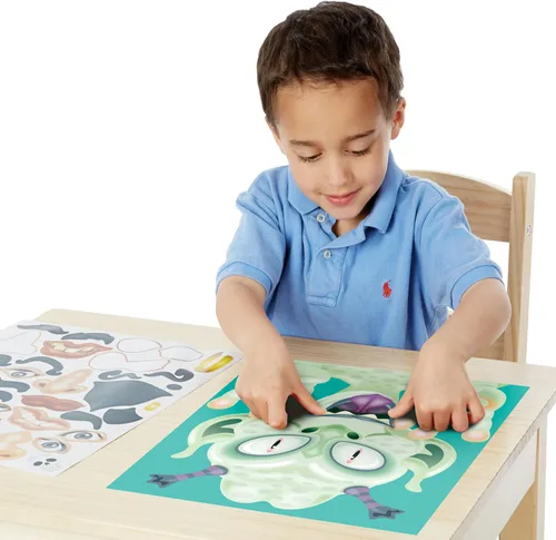 Vista 3 de Melissa & Doug Make-a-Face - Bloc de calcomanías - Personajes locos, 20 caras, 5 hojas de calcomanías