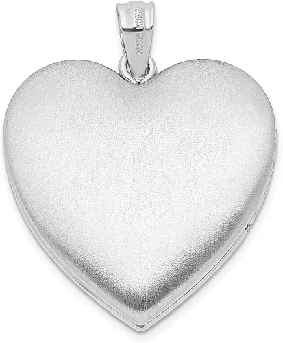 Vista 3 de Collar de plata de ley 925 con huellas de 0.945in, soporte de ceniza, colgante de foto de corazón, cadena con medallón que sostiene fotos, joyería