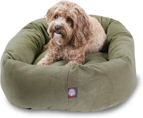 Vista 29 de Majestic Pet Cama para Perros de 52 Pulgadas de Ante Calmante Lavable 52x35x11 (Pulgadas) – Acogedora Cama Redonda para Perros con Forma de Dona