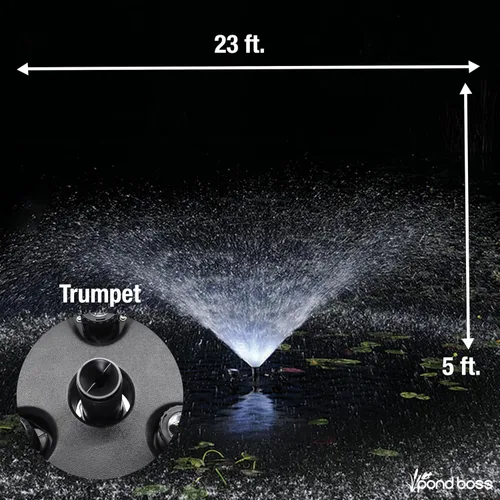 Vista 8 de pond boss Fuente flotante PRO con luces, 1/2 hp, bomba 5000 GPH