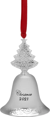 Vista 2 de Wallace Campana barroca grande chapada en plata con remate de árbol, árbol