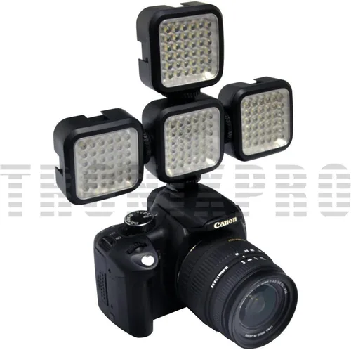 Vista 4 de Mini luz LED USB recargable universal para cámaras DSLR con cable micro USB para cámaras Nikon, Canon, Panasonic, Sony, Olympus, Fujifilm, Pentax