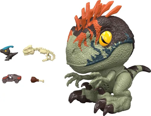Vista 5 de Mattel Jurassic World Rebirth - Figura de velociraptor feroz