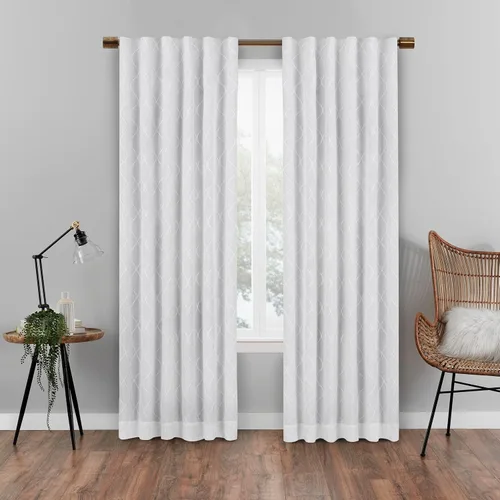 Vista 2 de Eclipse Absolute Zero Nora Geo - Cortinas opacas con aislamiento térmico y bolsillo para barra, para dormitorio, panel individual, 50 x 63 pulgadas