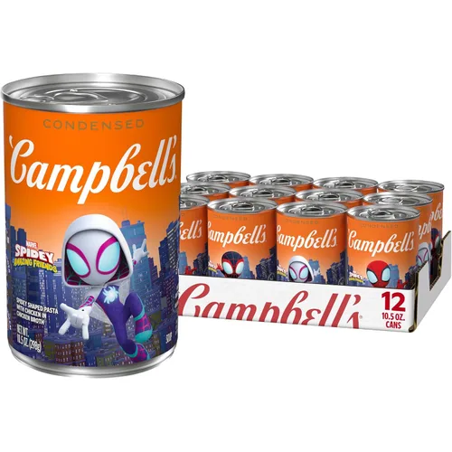 Vista 25 de Campbell's Sopa condensada para niños, pasta de Disney Princess Cool Shapes con pollo en caldo de pollo, lata de 10.5 onzas (paquete de 4)