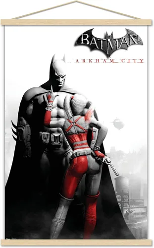 Vista 10 de Trends International DC Comics VIdeo Game - Póster de pared de Arkham City, arte clave, 14.725 x 22.375 pulgadas, versión enmarcada de madera