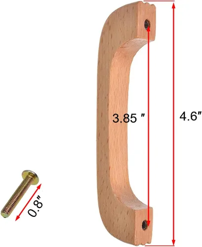 Vista 3 de Cosmos 6 tiradores de madera para cajones de gabinete con tornillos
