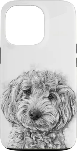 Vista 10 de iPhone 12/12 Pro Golden Doodle Retrato lindo perro ilustración caso de regalo