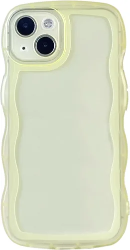 Vista 36 de Funda transparente compatible con iPhone 7 Plus/8 Plus, lindo marco ondulado de color sólido, transparente, de silicona suave, antiarañazos, a