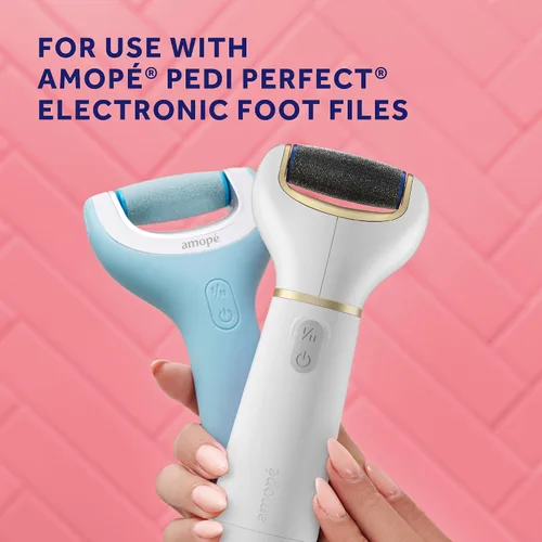 Vista 7 de Amope Pedi Perfect - Removedor eléctrico de callos para pies con cristales de diamante, elimina la piel dura y muerta, paquete mixto para piel dura