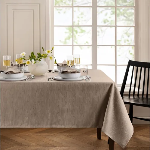 Vista 9 de Elrene Home Fashions - Mantel Continental de textura sólida resistente al agua, manchas y arrugas, 60 x 144 pulgadas, rectangular, color gris pardo