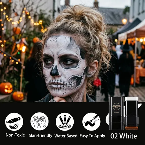 Vista 3 de DAGEDA White Body Paint Stick,Face Painting with Brush,Halloween Makeup