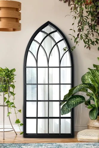 Vista 14 de WAMIRRO Espejo alto para ventana, espejo de pared arqueado de granja, espejos de longitud completa para chimenea, entrada, pasillo, sala de estar