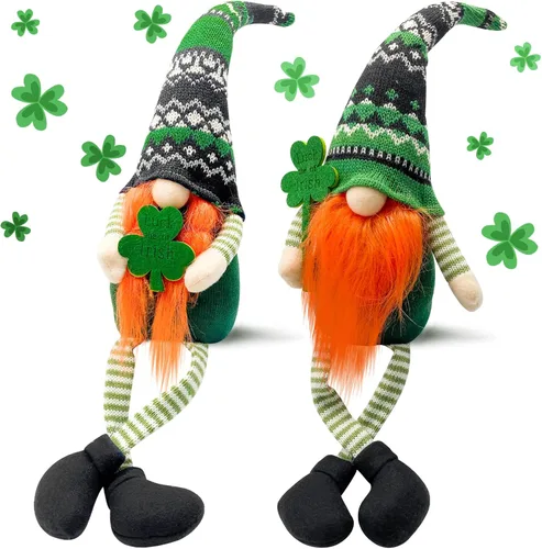 Vista 12 de Decoraciones del día de San Patricio, decoración del día de San Patricio, muñeca de duende, decoraciones de gnomos del día de San Patricio