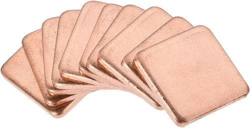 Vista 14 de uxcell Disipador térmico de cobre térmico de chipset IC plano para CPU GPU 0.591 x 0.591 x 0.004 in 10pcs