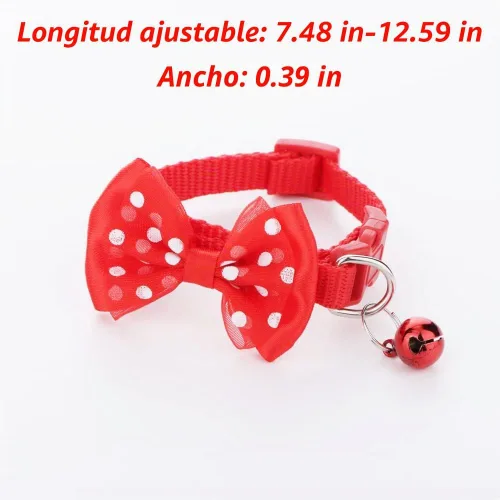 Vista 4 de 3 collares ajustables de conejo con campana, lindo collar de conejillo de indias, lindo collar para ejercicio de animales pequeños y accesorios