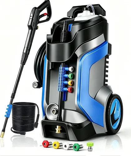Vista 8 de 5000PSI - Lavadora a presión eléctrica resistente, incorporada en Amarillo