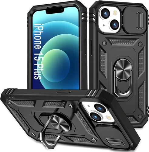 Vista 55 de Funda para iPhone 14, a prueba de golpes, resistente a los impactos, con lente deslizante protectora para iPhone 14 (6.1 pulgadas) (azul)