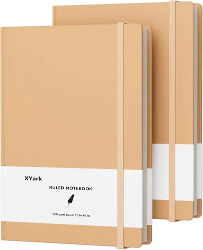Vista 9 de Cuadernos Grandes B5 de Cuadrícula de Puntos, Cuaderno de Bocetos de Tapa Dura Kraft, Cuadernos de Composición por Materias con Papel de Cuadrícula