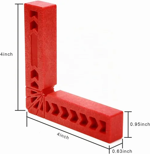 Vista 3 de KINJOEK 6 cuadrados de posicionamiento de 4 pulgadas y 90 grados, abrazaderas de ángulo recto para carpintería, herramienta cuadrada de sujeción
