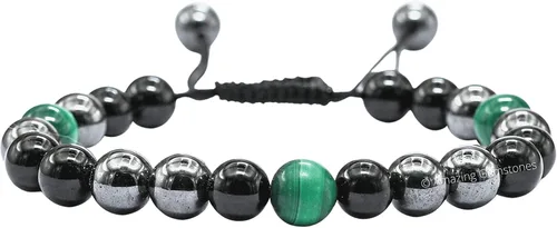 Vista 33 de Amazing Gemstone Pulsera de control de ira – Howlita Amazonita Lava Juego de pulseras para hombres y mujeres, curativa, calmante, ansiedad, alivio