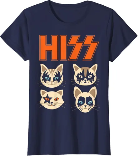 Vista 27 de Camiseta Hiss Funny Cats Kittens Rock Rockin, Negro