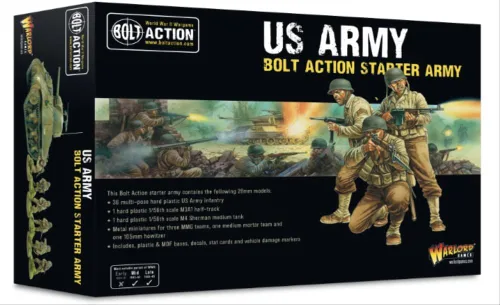 Vista 8 de Warlord Bolt Action Ejército de iniciación del ejército estadounidense 1:56 WWII Kit de modelo de plástico de guerra militar, pequeño