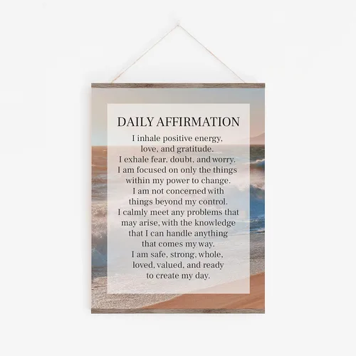 Vista 5 de Daily Affirmation Inspirational Print 8x10 UNFRAMED Motivational Wall Art Ideal for Home or Office Décor Great Modern Typographic Gift for