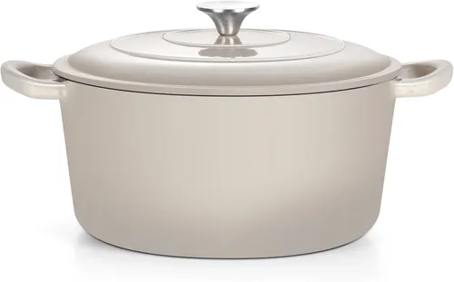 Vista 21 de TeamFar Horno holandés de hierro fundido esmaltado, olla pequeña de 3 cuartos de galón con tapa, olla de hierro fundido resistente para hornear pan