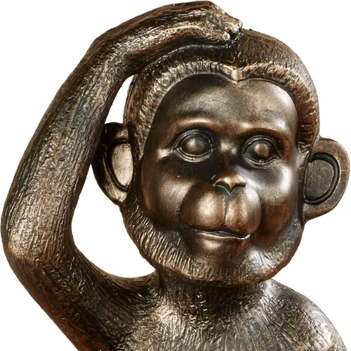 Vista 4 de Touch of Class Escultura de mesa de chimpancé inocente bronce