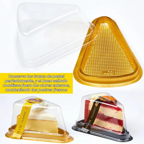 Vista 3 de Paquete de 200 recipientes para tartas de queso transparente, contenedor de plástico desechable, mini pastel con tapa, cajas individuales