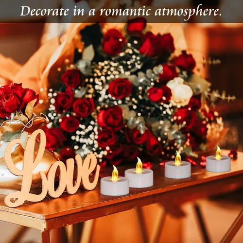 Vista 4 de Velas de té LED, velas de té sin llama, velas sin llama, luces de boda para decoración del hogar, Navidad, fiesta de cumpleaños