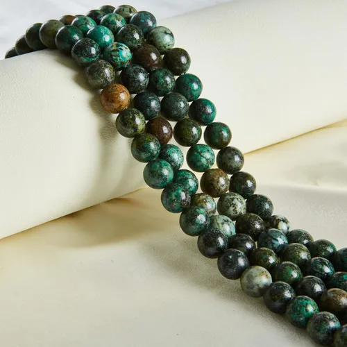 Vista 6 de 60 piezas de cuentas de turquesa africana natural de 6 mm, cuentas de piedras preciosas naturales, cuentas sueltas redondas para hacer joyas