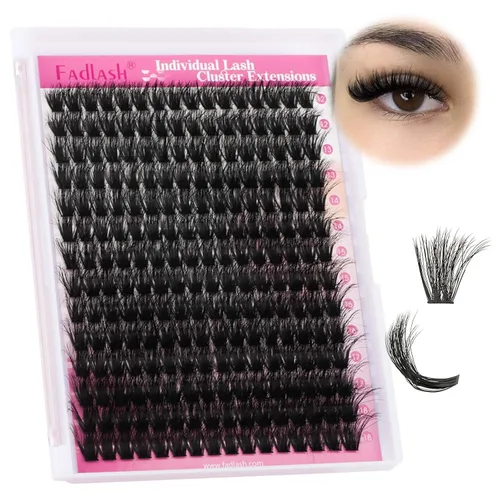 Vista 56 de Extensiones de pestañas individuales de 120 unidades, racimos de pestañas con rizado D, bandeja de longitud mixta, extensiones de pestañas