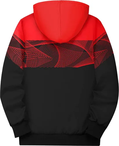 Vista 4 de SCODI - Sudaderas con capucha para hombre, sudadera de forro polar pesado, cremallera completa, forro de sherpa grueso