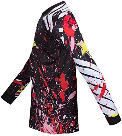 Vista 4 de JPOJPO Camiseta de ciclismo para hombre, camiseta de manga larga, para bicicleta de montaña, motocicleta, ropa anti-UV