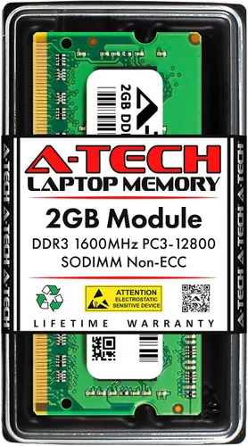 Vista 24 de A-Tech - Módulo de memoria RAM SODIMM para portátil de 1 GB DDR3 1066 MHz PC3-8500 CL7, 1,5 V, 204 pines, sin ECC, SO-DIMM para portátiles