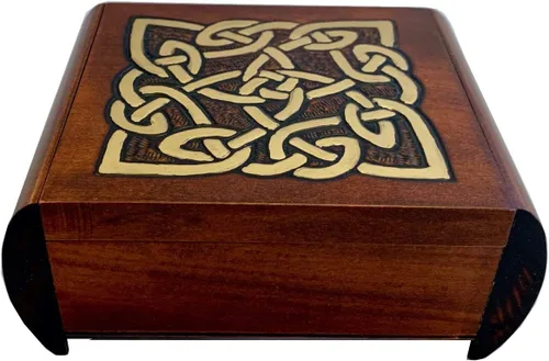 Vista 5 de Celtic Dream Eternity Knot Secret Jewelry Keepsake Polish Caja de madera