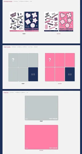 Vista 6 de TXT - The Chaos Chapter [Fight ver.] (2do álbum) Álbum+Pegatinas decorativas de Culturekorean, tarjetas fotográficas