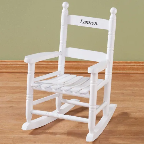 Vista 2 de Miles Kimball Custom Childs White Rocker - Fuente negra Black Fuentes