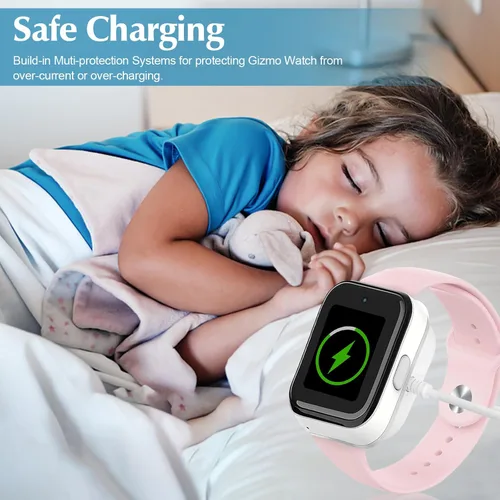 Vista 6 de Paquete de 2 cargadores compatibles con Syncup Kids Watch, cable de carga de 3.3 pies para reloj T Mobile Sync Up para niños, color blanco
