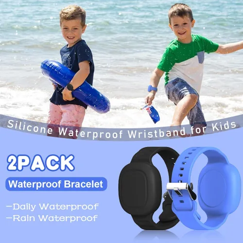 Vista 3 de [Paquete de 2] Funda para pulsera Tile Mate impermeable, de silicona suave, compatible con Tile Mate (2022), funda oculta para niños, adolescentes