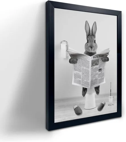 Vista 11 de Decoración de habitación de asno con estampados de animales, bonito cartel de citas de culo en el baño, decoración divertida para el baño, carteles